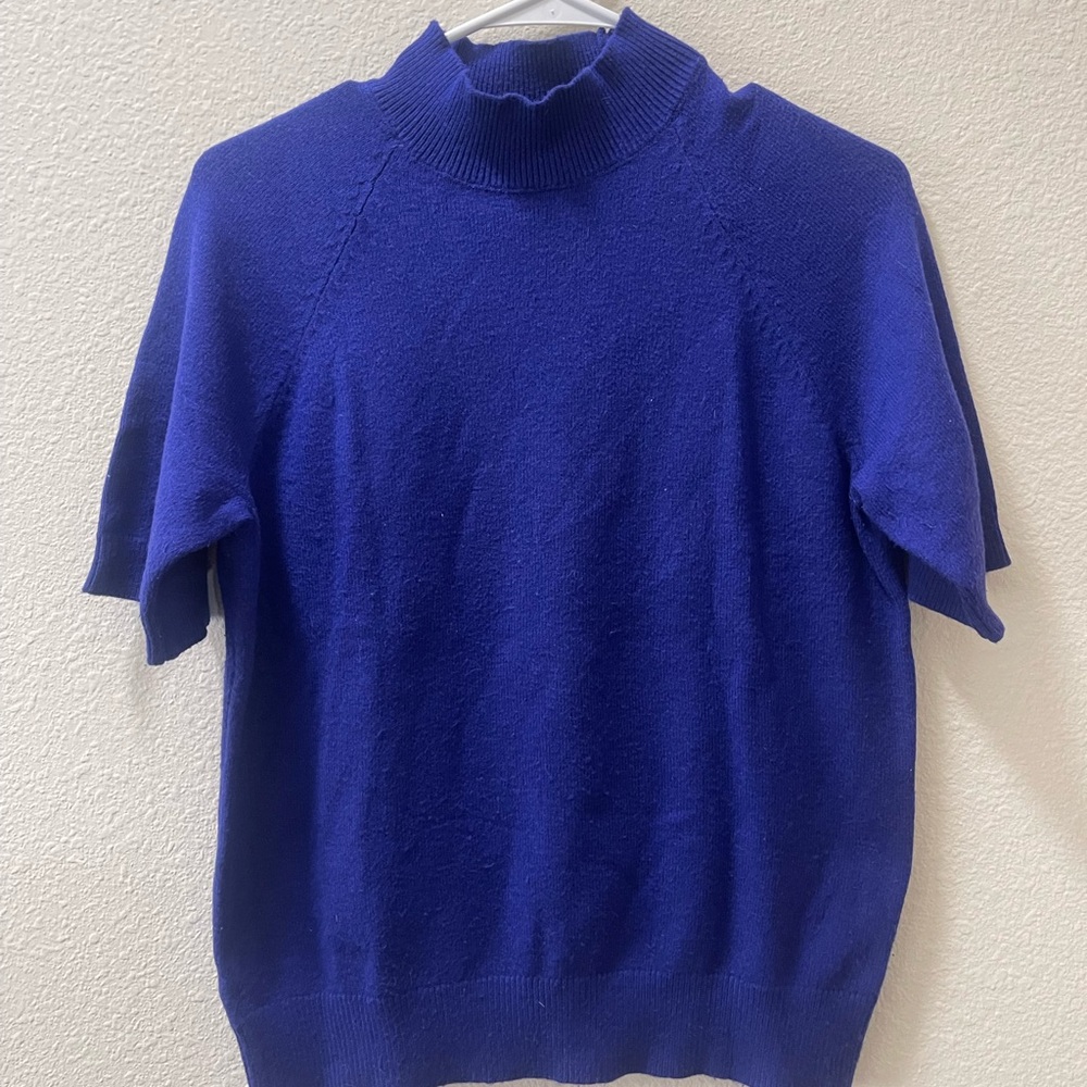 Ann Taylor Women's Royal Blue Short Sleeve Top